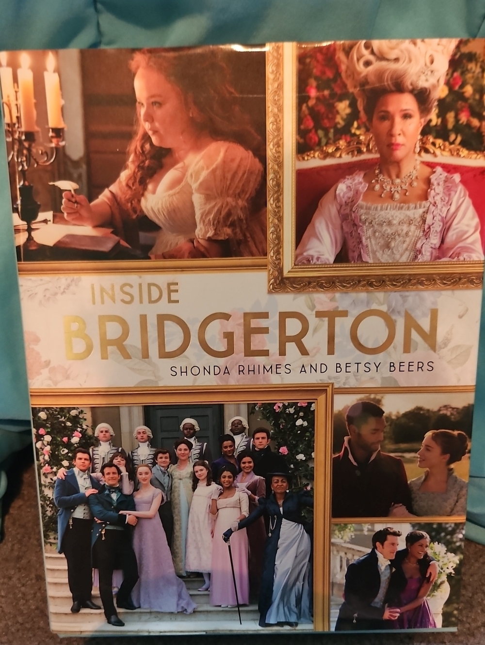 Inside Bridgerton Hardcover Coffee Table Book - Gold, Pink, Cream